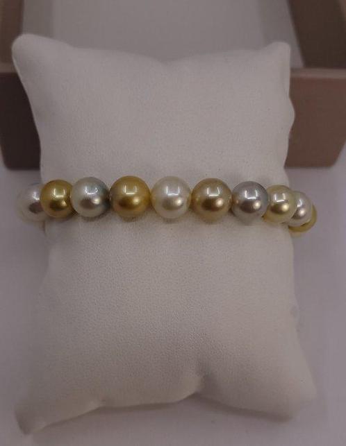 Armband Gouden en witte Zuidzeeparels - 8x9mm, Sieraden, Tassen en Uiterlijk, Armbanden