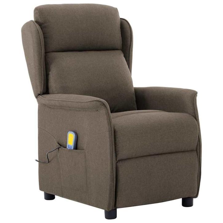 vidaXL Massagestoel met kussen Taupe 67.5 x 93.5 x 101.5 cm, Sport en Fitness, Massageproducten, Nieuw, Verzenden