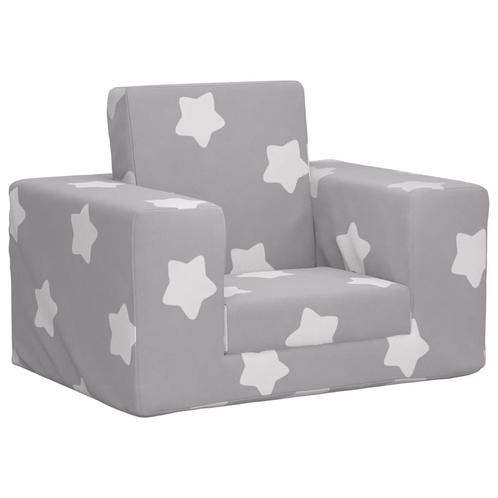 vidaXL Kinderslaapbank met sterren zacht pluche lichtgrijs, Kinderen en Baby's, Kinderkamer | Overige Meubels, Nieuw, Verzenden