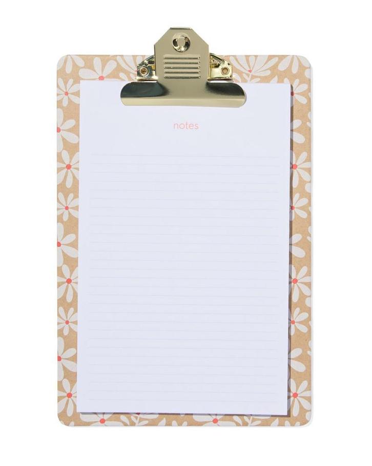 HEMA Klembord 28x18 bloem van €4.99 voor €2.5 sale, Diversen, Agenda's, Nieuw, Verzenden