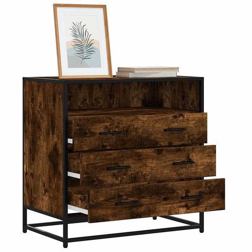 vidaXL Ladekast 70x41x70 cm bewerkt hout gerookt, Kinderen en Baby's, Kinderkamer | Commodes en Kasten, Nieuw, Verzenden