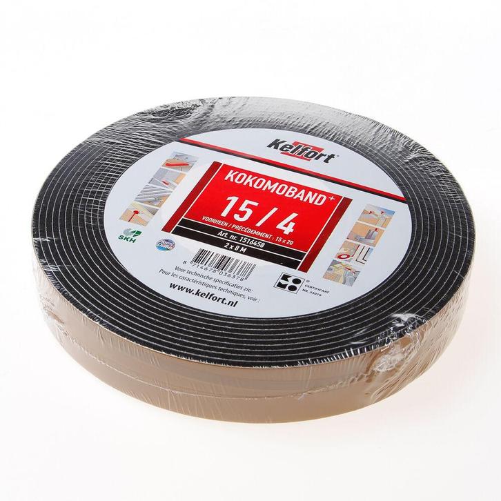OUTLET Kelfort Kokomoband zwart 2 x 8 meter 15x20 15/4, Doe-het-zelf en Verbouw, Overige Doe-het-zelf en Verbouw, Ophalen of Verzenden