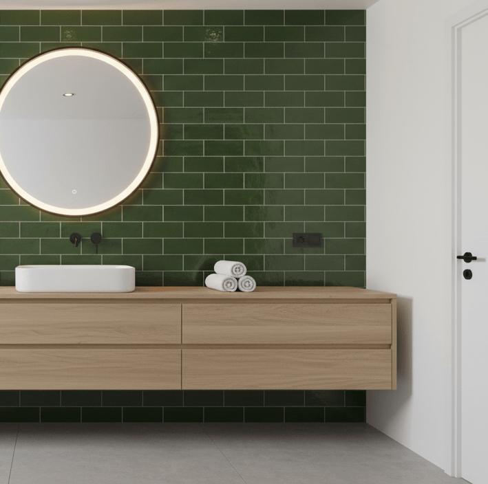 Wandtegel Equipe Trendy Handvorm Urano Groen Glans 6,5x13, Doe-het-zelf en Verbouw, Tegels, Minder dan 20 cm, Minder dan 20 cm