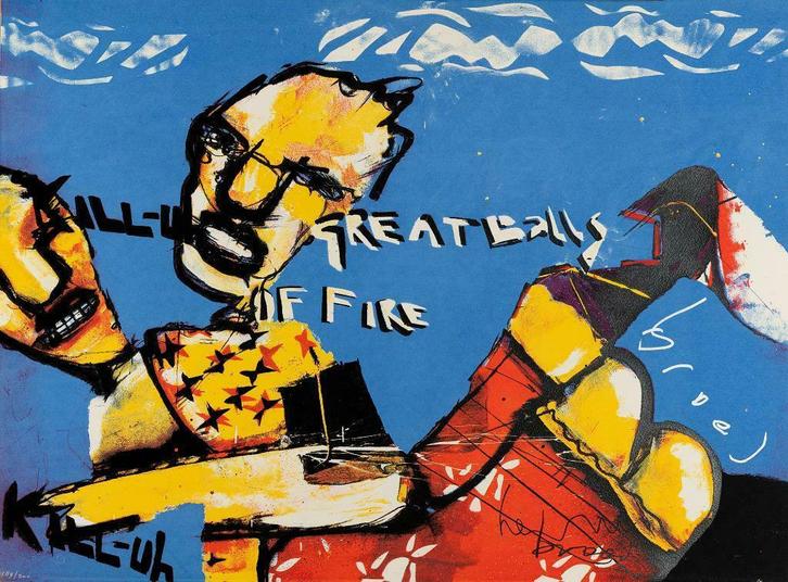 Herman Brood Zeefdruk: Greatballs, Antiek en Kunst, Kunst | Litho's en Zeefdrukken, Ophalen of Verzenden