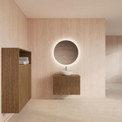 Badmeubelset BWS Hybris Castle Brown 60 cm Met Waskom, Doe-het-zelf en Verbouw, Sanitair, Bad, Nieuw, Ophalen of Verzenden