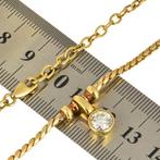 Ketting met hanger - 18 karaat Geel goud Diamant