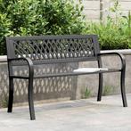 vidaXL Tuinbank 120 cm staal zwart, Tuin en Terras, Verzenden, Nieuw, Metaal
