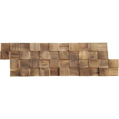 Houtstrips 3D Teakhout Madelo 50x18cm, Huis en Inrichting, Woonaccessoires | Wanddecoraties, Nieuw, Ophalen of Verzenden