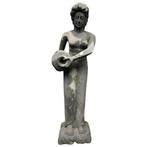 Vrouw met kruik - lavastenen beeld - 170 cm - Shiva - grijs, Tuin en Terras, Ophalen of Verzenden, Nieuw