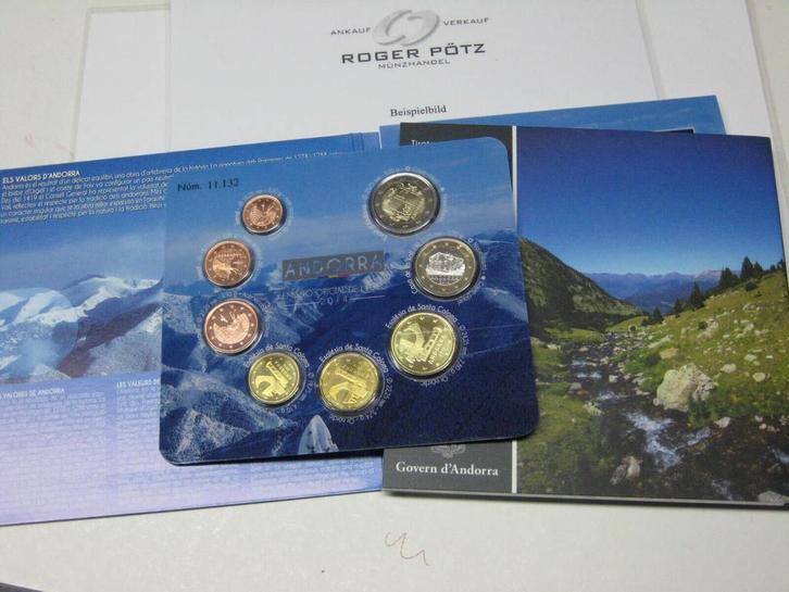 Andorra 3,88 Euro Kms munten set 2014 st im Blister 1 Eur..., Postzegels en Munten, Munten | Europa | Euromunten, Verzenden