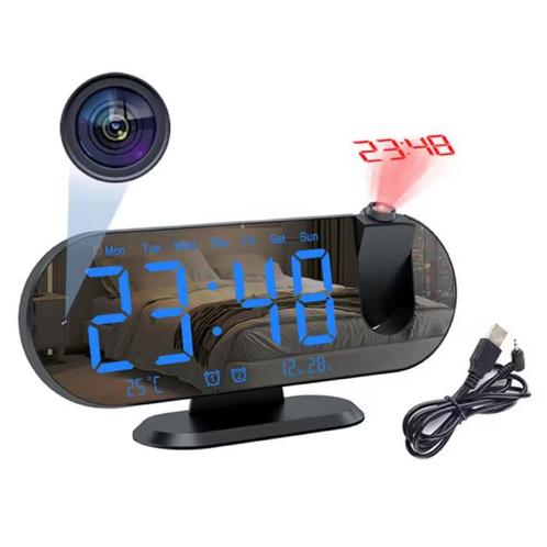 Camera Wekker - 1080p WiFi Klok met Laser Projectie - Smart, Audio, Tv en Foto, Videobewaking, Nieuw, Verzenden