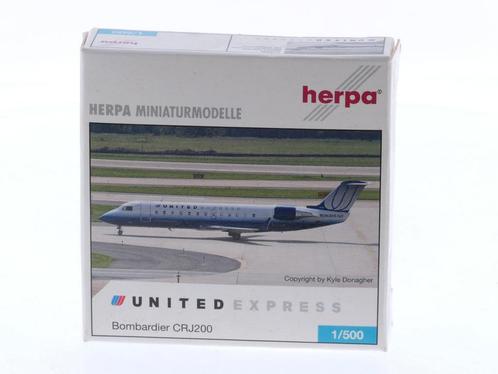 Schaal 1:500 Herpa 514439 United Express Bombardier CRJ20..., Hobby en Vrije tijd, Modelbouw | Vliegtuigen en Helikopters, Zo goed als nieuw