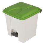 Pedaalemmer | Kunststof (Wit/Groen) | 30L | Klapdeksel |, Verzenden, Nieuw in verpakking