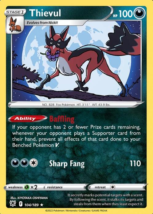 Thievul 104/189 Astral Radiance, Hobby en Vrije tijd, Verzamelkaartspellen | Pokémon, Losse kaart, Nieuw, Foil, Ophalen of Verzenden