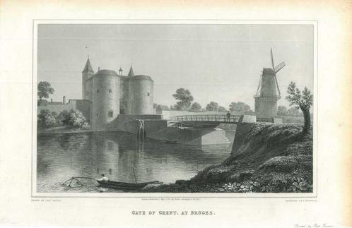 Zicht op Bruges, Antiek en Kunst, Kunst | Etsen en Gravures