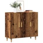 vidaXL Dressoir 90x34x80 cm bewerkt hout oud houtkleurig, Huis en Inrichting, Kasten | Dressoirs, Minder dan 50 cm, Verzenden