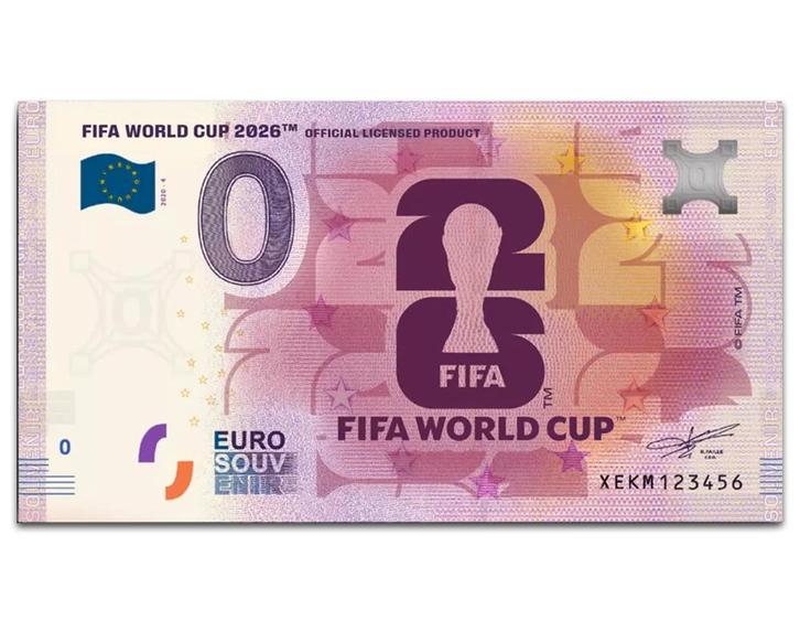 0 euro biljet 2025 FIFA Wold CUP 2026, Postzegels en Munten, Bankbiljetten | Europa | Eurobiljetten, Verzenden