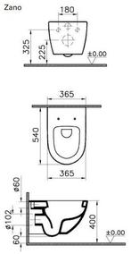 Wandcloset Zero 54 Cm Met Soft-Close Zitting, Ophalen of Verzenden, Nieuw