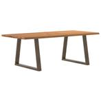 vidaXL Eettafel met natuurlijke rand 220x100x74 cm massief, Huis en Inrichting, Tafels | Eettafels, Verzenden, Nieuw