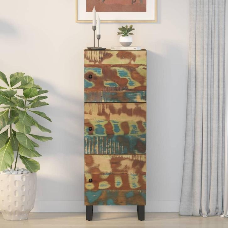 vidaXL buffetkast met 3 deuren 40x33x110 cm gerecycled hout, Huis en Inrichting, Kasten | Buffetkasten, 25 tot 50 cm, Nieuw, Overige houtsoorten