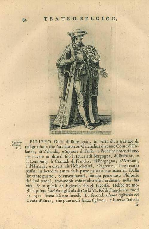 Portrait of Philip the Good, Duke of Burgundy, Antiek en Kunst, Kunst | Etsen en Gravures
