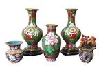 Themacollectie - 5 Cloisonné paar vazen en bonsai Volledig, Antiek en Kunst