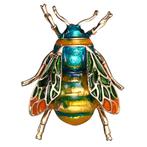 Fako Bijoux® - Broche - Bij - Bee - 27x35mm - Blauw, Verzenden, Nieuw