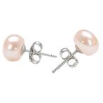 Fako Bijoux® - Oorbellen - Parel Glas - Roze, Verzenden, Nieuw