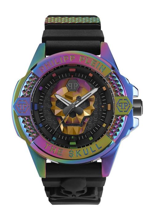Philipp Plein The Skull Rainbow PWAAA2123 horloge 46 mm, Sieraden, Tassen en Uiterlijk, Horloges | Heren, Kunststof, Nieuw, Staal