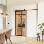 Stalen Schuifdeur - Brons - 5 Vlaks rond - Brons rook glas, Doe-het-zelf en Verbouw, Kozijnen en Schuifpuien, 75 tot 150 cm, Nieuw