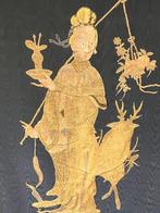 Antiek Chinees wandtapijt met zijden borduurwerk - Tapijt -