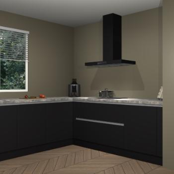 Zwarte greeploze keuken Moroni 37083, Huis en Inrichting, Keuken | Complete keukens, Verzenden