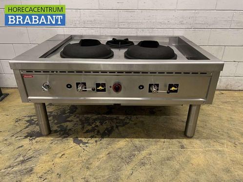 RVS Nayati woktafel wokfornuis 3 branders 150 cm GAS Aardgas, Zakelijke goederen, Horeca | Keukenapparatuur, Gebruikt, Ophalen of Verzenden
