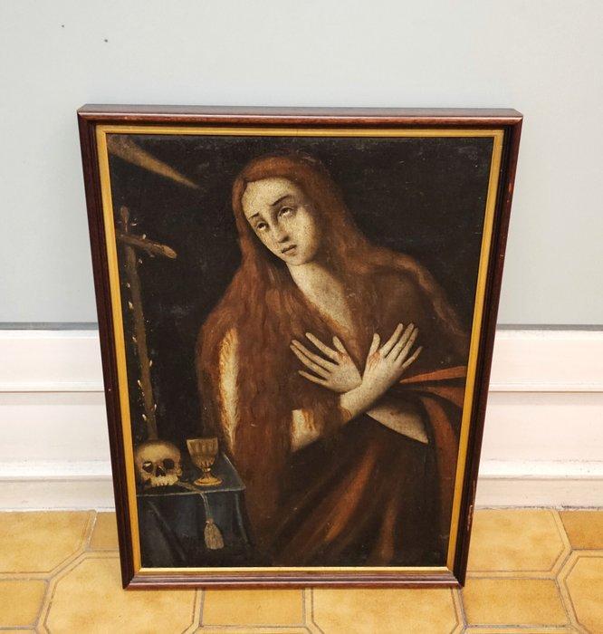 Spanish School (XVII-XVIII) - NO RESERVE - Penitent, Antiek en Kunst, Kunst | Schilderijen | Klassiek