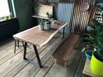 eiken boomstamtafel suar boomstamtafel eettafel tafel tafels, Huis en Inrichting, 100 tot 150 cm, Vijf personen of meer, Robuuste industriele unieke boomstamtafel landelijk industrieel