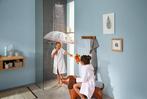 hansgrohe Croma E Showerpipe 1jet met thermostaat chroom, Huis en Inrichting, Verzenden, Zo goed als nieuw