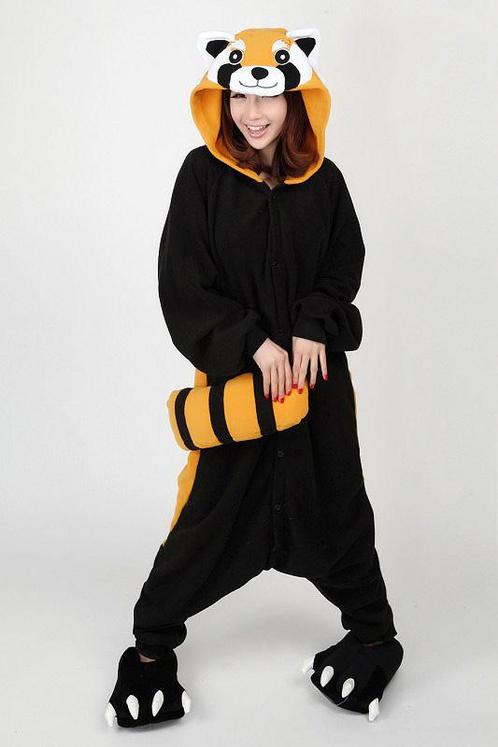Onesie Rode Panda Wasbeer Pak XS-S Wasbeerpak Kostuum Bruin, Kleding | Heren, Carnavalskleding en Feestkleding, Kleding, Nieuw
