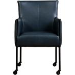 Leren eetkamerstoel More - Granada Blue (blauw) - Poten, Huis en Inrichting, Stoelen, Overige kleuren, Bohemian, Industrieel, Modern, Scandinavisch
