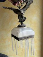 Lamp - Gepatineerd brons, Opaline glas - Kroonluchter in