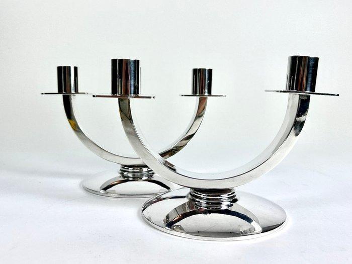 Kandelaar (2) - Verzilverd - Pair of candlesticks, Antiek en Kunst, Kunst | Designobjecten