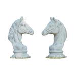 Paardenhoofden - stenen dierenbeeld - 50 cm - set van 2, Ophalen of Verzenden, Nieuw
