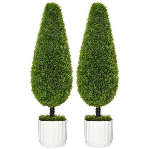 TRUUSK Kunstplant Cipres 2-delige Set 90 Cm Kunstmatige Kame, Huis en Inrichting, Woonaccessoires | Kunstplanten en Kunstbloemen