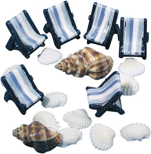 Strandstoeltjes Polyresin Maritiem 2,5 cm 6 stuks, Hobby en Vrije tijd, Knutselen, Nieuw, Ophalen of Verzenden