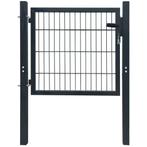 Moderne Tuinpoort Antraciet 106x130cm | OP = OP | 40% Kor..., Tuin en Terras, Tuinhekken en Hekwerk, Met poort, Nieuw, Dubbelstaafmat hekwerk