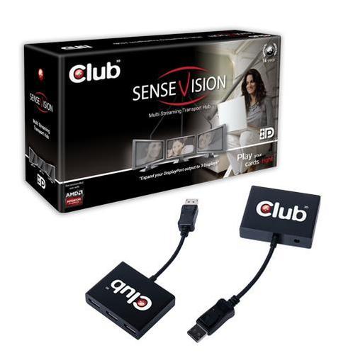 CLUB3D SenseVision MST Hub DisplayPort 1.2 Tripple Monitor, Computers en Software, Capture cards, Nieuw, Ophalen of Verzenden