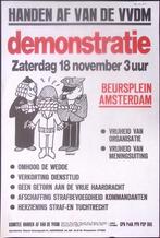 Poster over demonstratie van de VVDM in Amsterdam (Posters), Verzenden, Nieuw, Overige onderwerpen, Met lijst