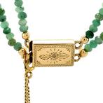 Smaragd collier met gouden sluiting 14 krt, Sieraden, Tassen en Uiterlijk, Kettingen, Ophalen of Verzenden, Nieuw