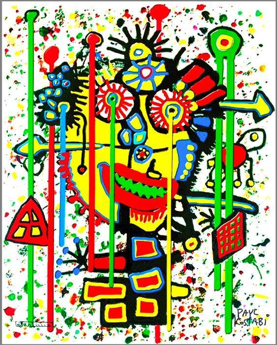 Giuseppe Fortunato (1956) e Paul Kostabi (1962) - KF0225, Antiek en Kunst, Kunst | Designobjecten