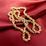 Gouden gedraaide schakel ketting | 53,5 cm (gouden ketting), Ophalen of Verzenden, Gebruikt, Overige kleuren, Goud