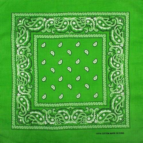 Bandana Zakdoek Paisley Groen, Sieraden, Tassen en Uiterlijk, Uiterlijk | Haarverzorging, Verzenden